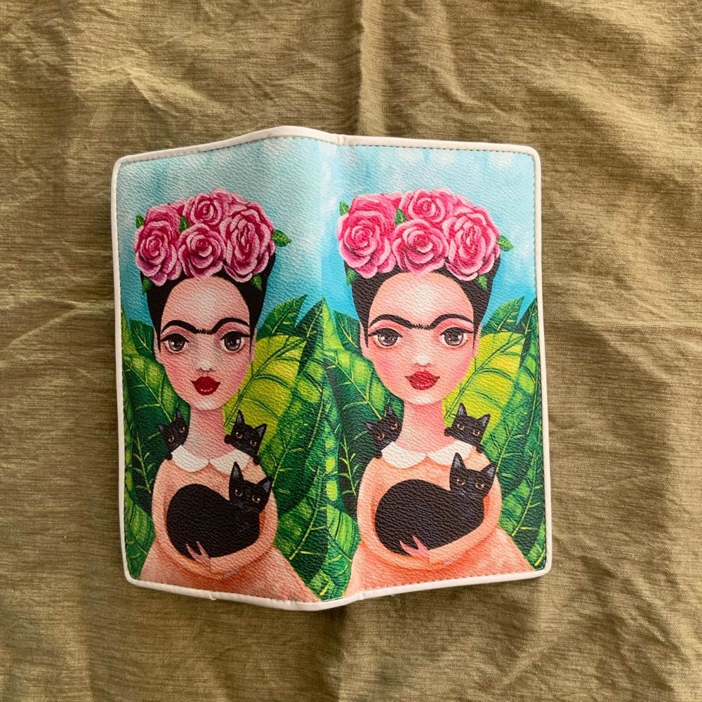 Frida Kahlo Passport Holder with Cats